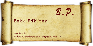 Bekk Péter névjegykártya